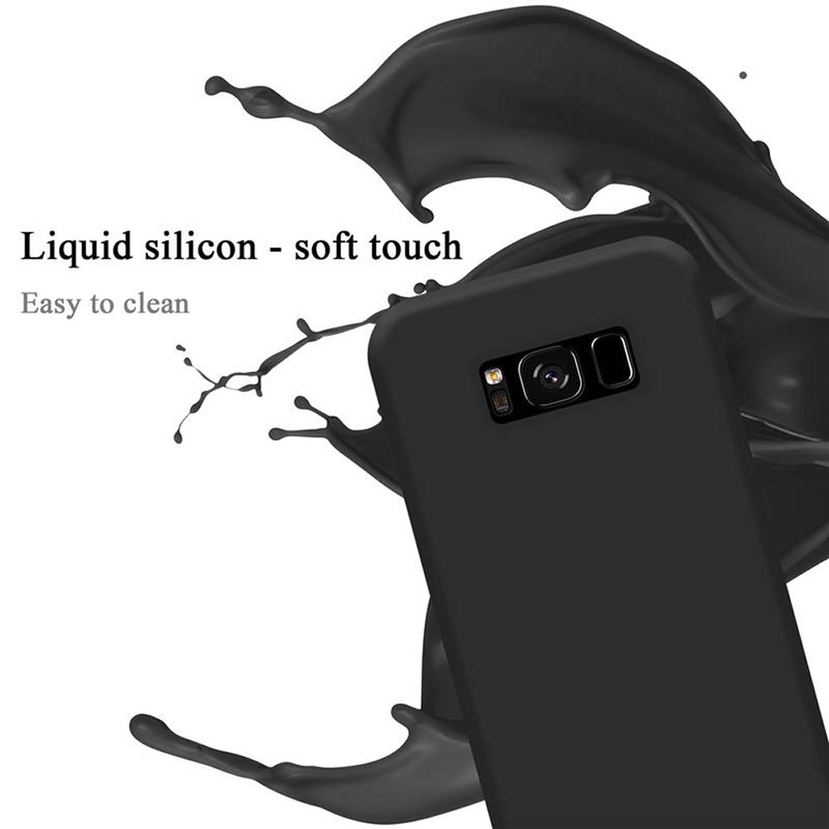 Cadorabo Schutzhülle für Samsung Galaxy S8 PLUS Hülle in Schwarz Handyhülle Case Cover TPU Etui