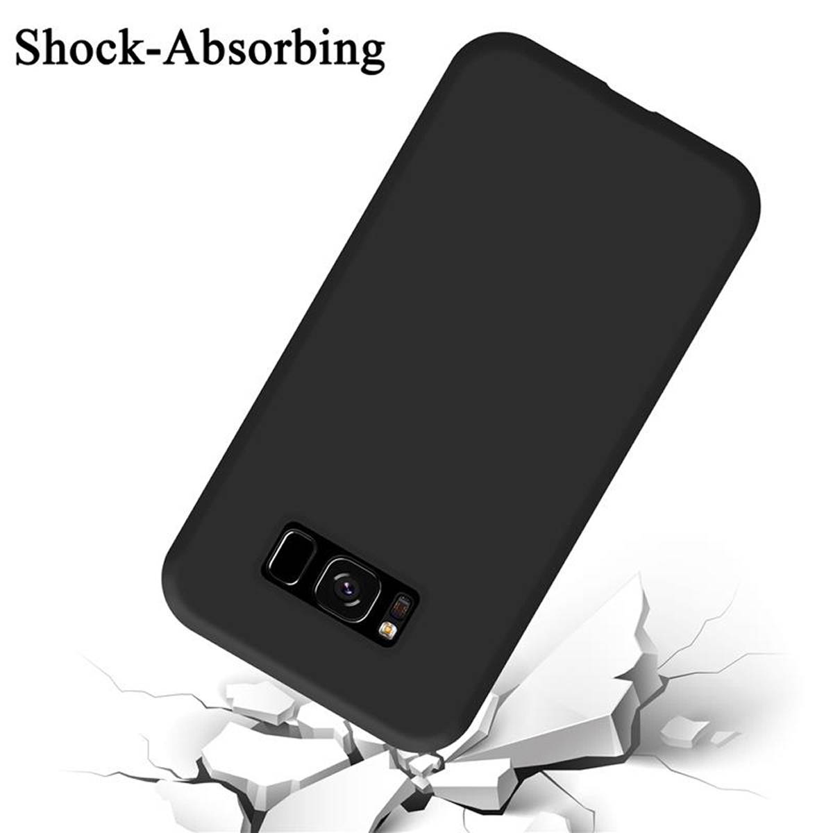 Cadorabo Schutzhülle für Samsung Galaxy S8 PLUS Hülle in Schwarz Handyhülle Case Cover TPU Etui