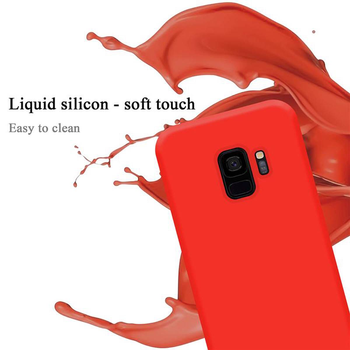 Cadorabo Schutzhülle für Samsung Galaxy S9 Hülle in Rot Handyhülle Case Cover TPU Etui