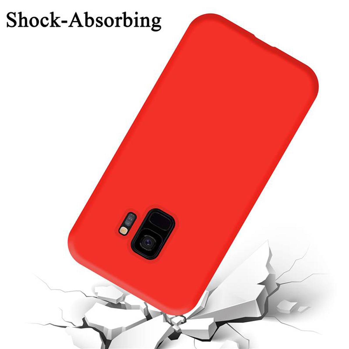 Cadorabo Schutzhülle für Samsung Galaxy S9 Hülle in Rot Handyhülle Case Cover TPU Etui