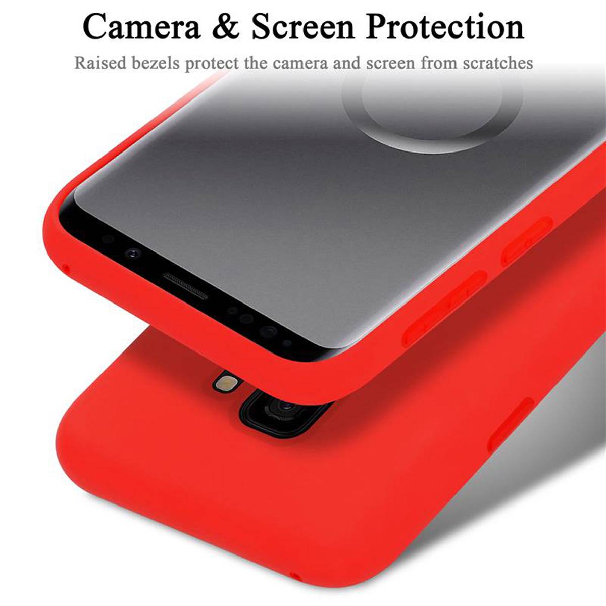 Cadorabo Schutzhülle für Samsung Galaxy S9 Hülle in Rot Handyhülle Case Cover TPU Etui