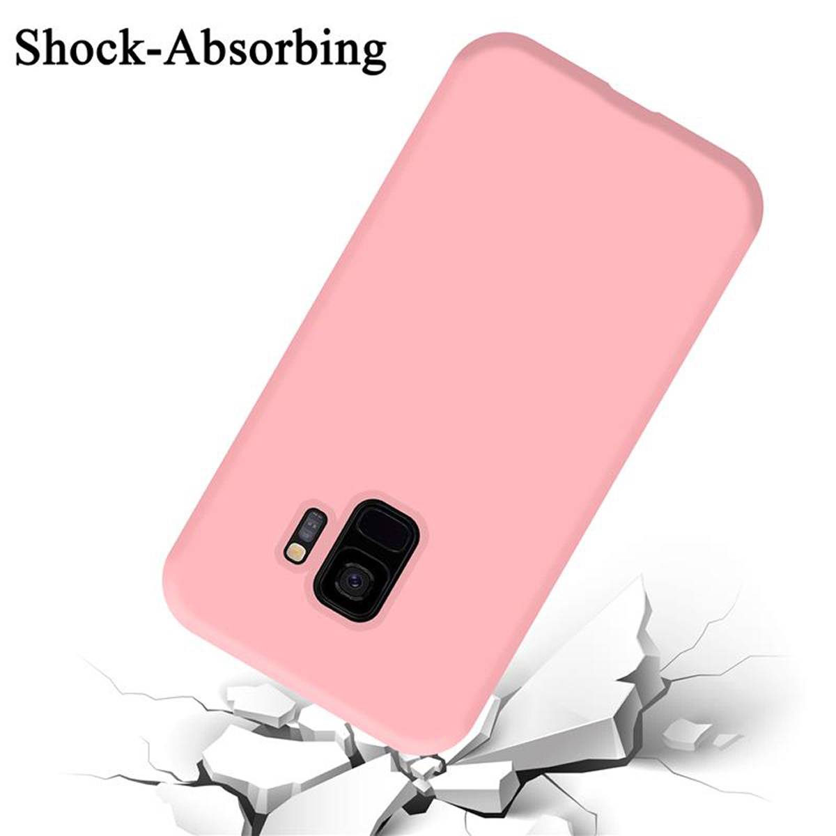 Cadorabo Schutzhülle für Samsung Galaxy S9 Hülle in Rosa Handyhülle Case Cover TPU Etui