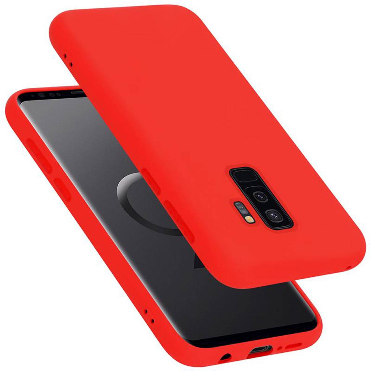 Cadorabo Schutzhülle für Samsung Galaxy S9 PLUS Hülle in Rot Handyhülle Case Cover TPU Etui