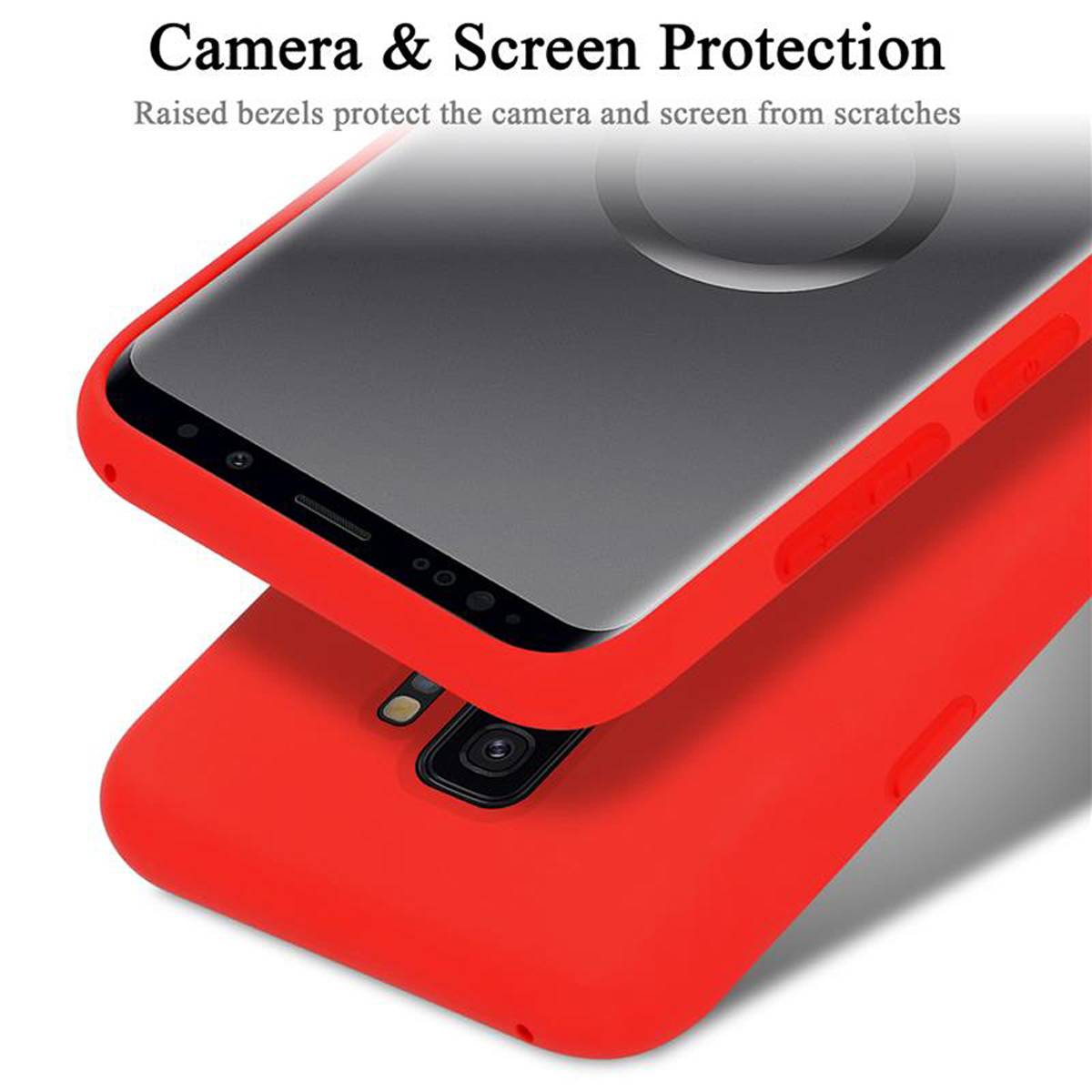 Cadorabo Schutzhülle für Samsung Galaxy S9 PLUS Hülle in Rot Handyhülle Case Cover TPU Etui