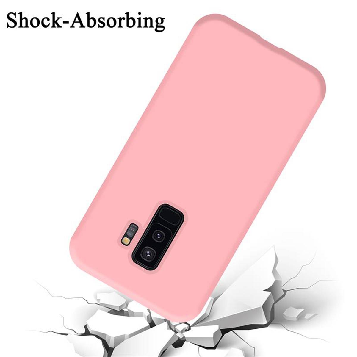 Cadorabo Schutzhülle für Samsung Galaxy S9 PLUS Hülle in Rosa Handyhülle Case Cover TPU Etui