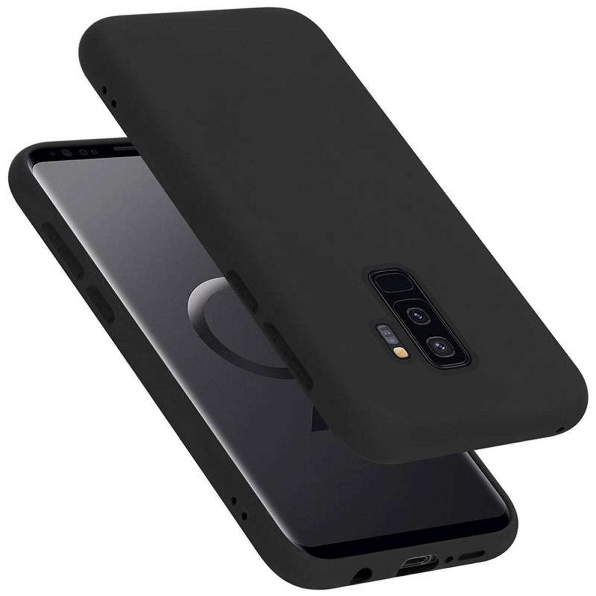 Cadorabo Schutzhülle für Samsung Galaxy S9 PLUS Hülle in Schwarz Handyhülle Case Cover TPU Etui