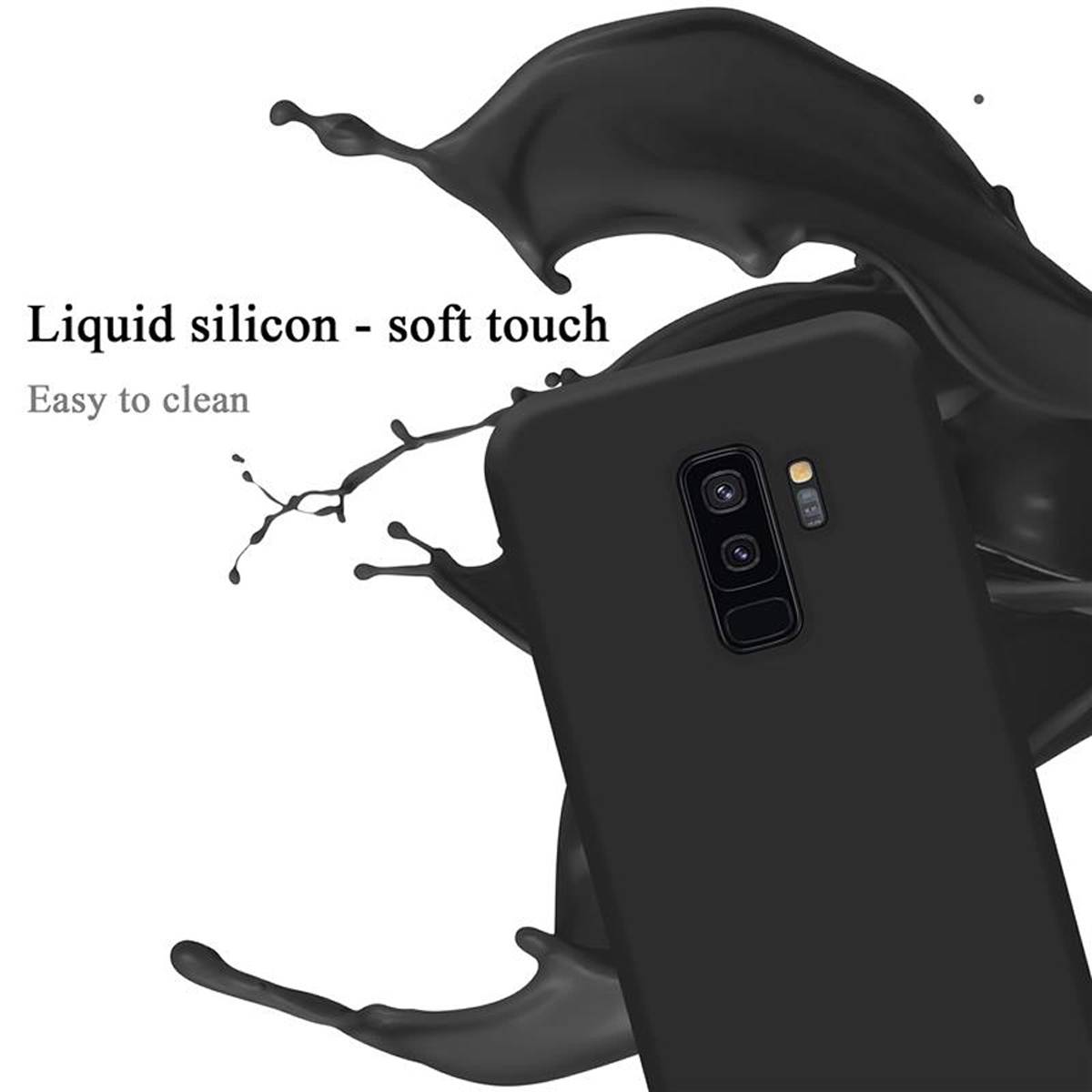 Cadorabo Schutzhülle für Samsung Galaxy S9 PLUS Hülle in Schwarz Handyhülle Case Cover TPU Etui