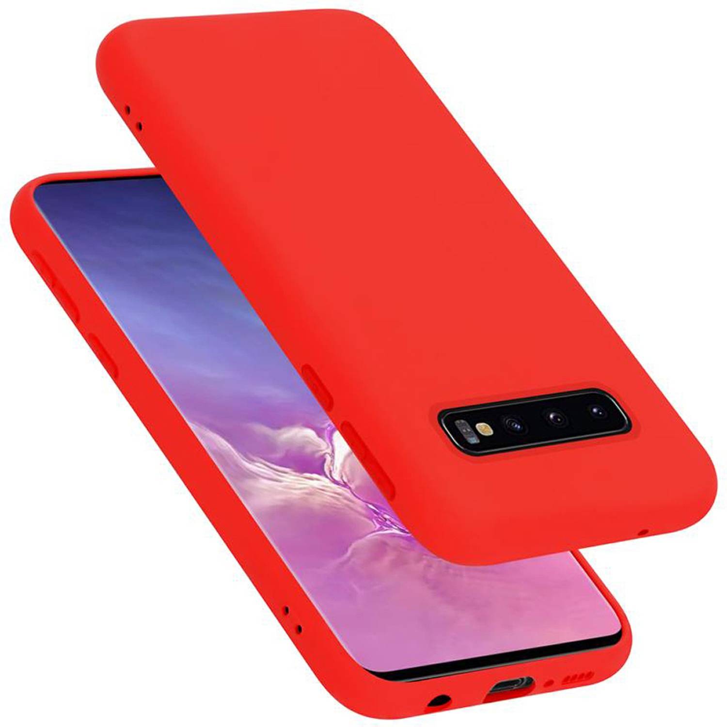 Cadorabo Schutzhülle für Samsung Galaxy S10 4G Hülle in Rot Handyhülle Case Cover TPU Etui
