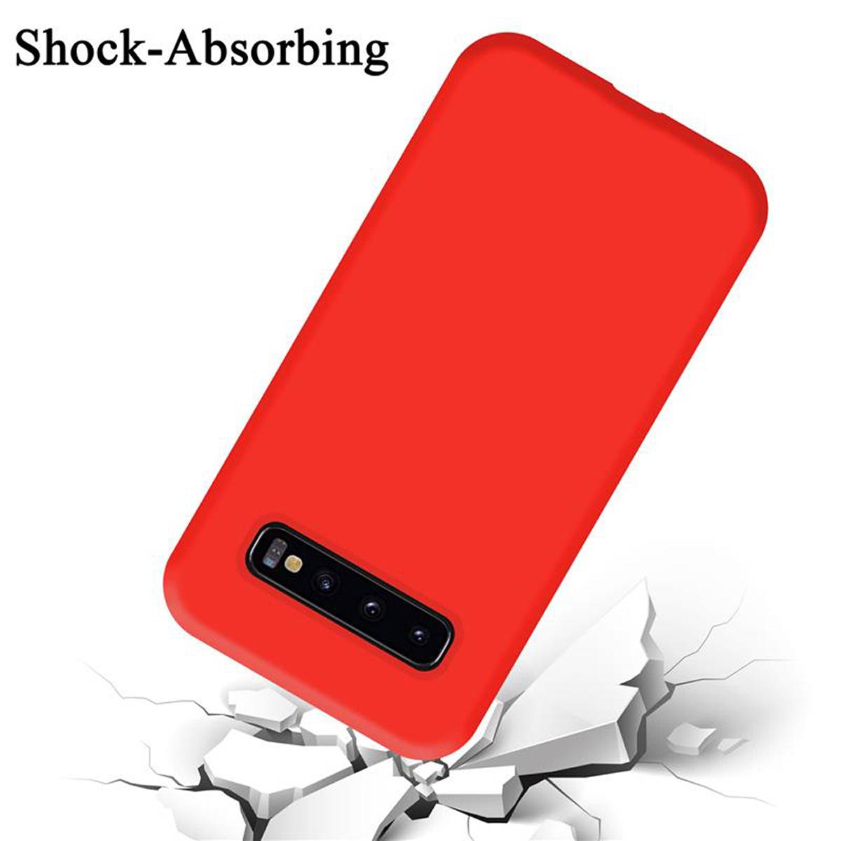 Cadorabo Schutzhülle für Samsung Galaxy S10 4G Hülle in Rot Handyhülle Case Cover TPU Etui