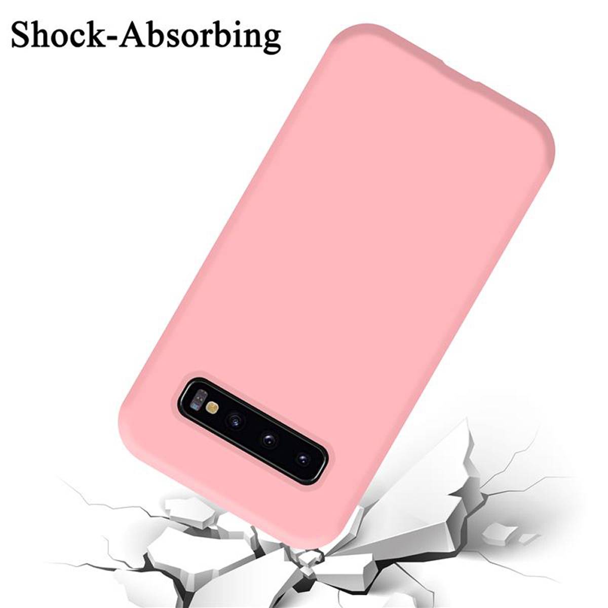Cadorabo Schutzhülle für Samsung Galaxy S10 4G Hülle in Rosa Handyhülle Case Cover TPU Etui