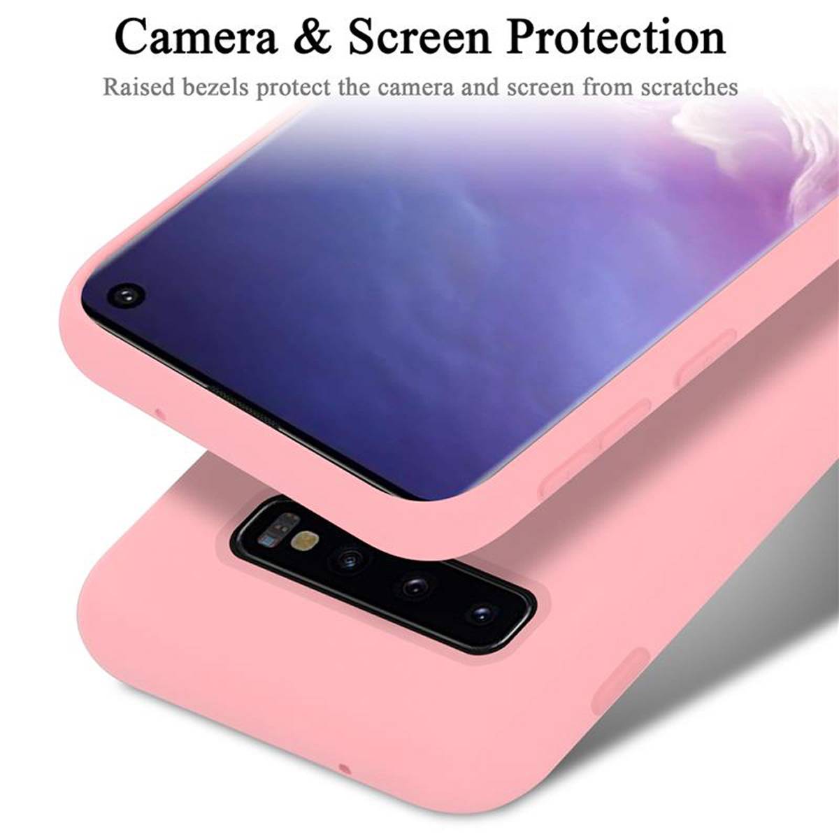 Cadorabo Schutzhülle für Samsung Galaxy S10 4G Hülle in Rosa Handyhülle Case Cover TPU Etui