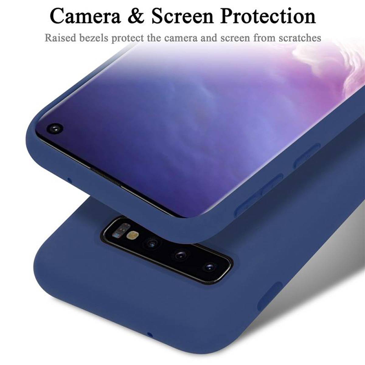 Cadorabo Schutzhülle für Samsung Galaxy S10 4G Hülle in Blau Handyhülle Case Cover TPU Etui