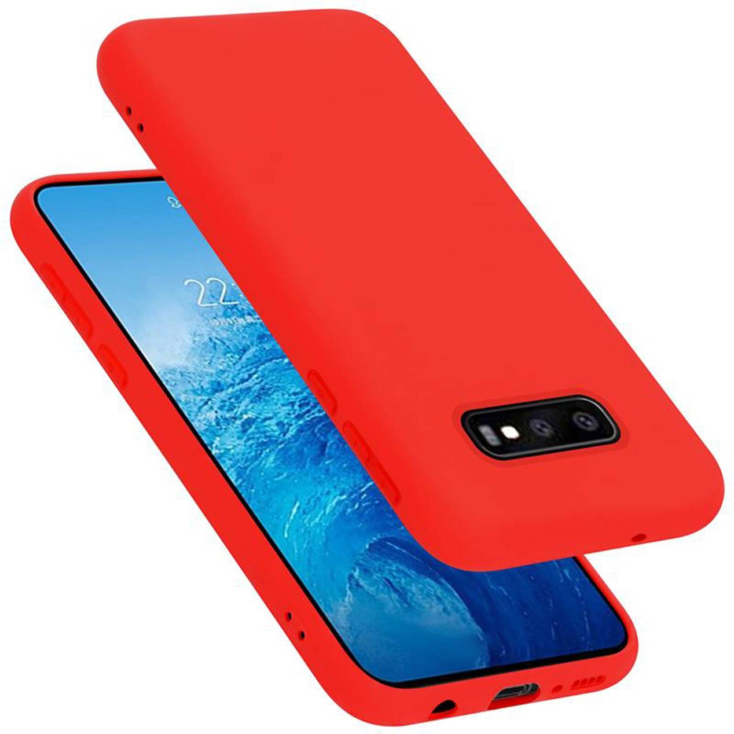 Cadorabo Schutzhülle für Samsung Galaxy S10e Hülle in Rot Handyhülle Case Cover TPU Etui
