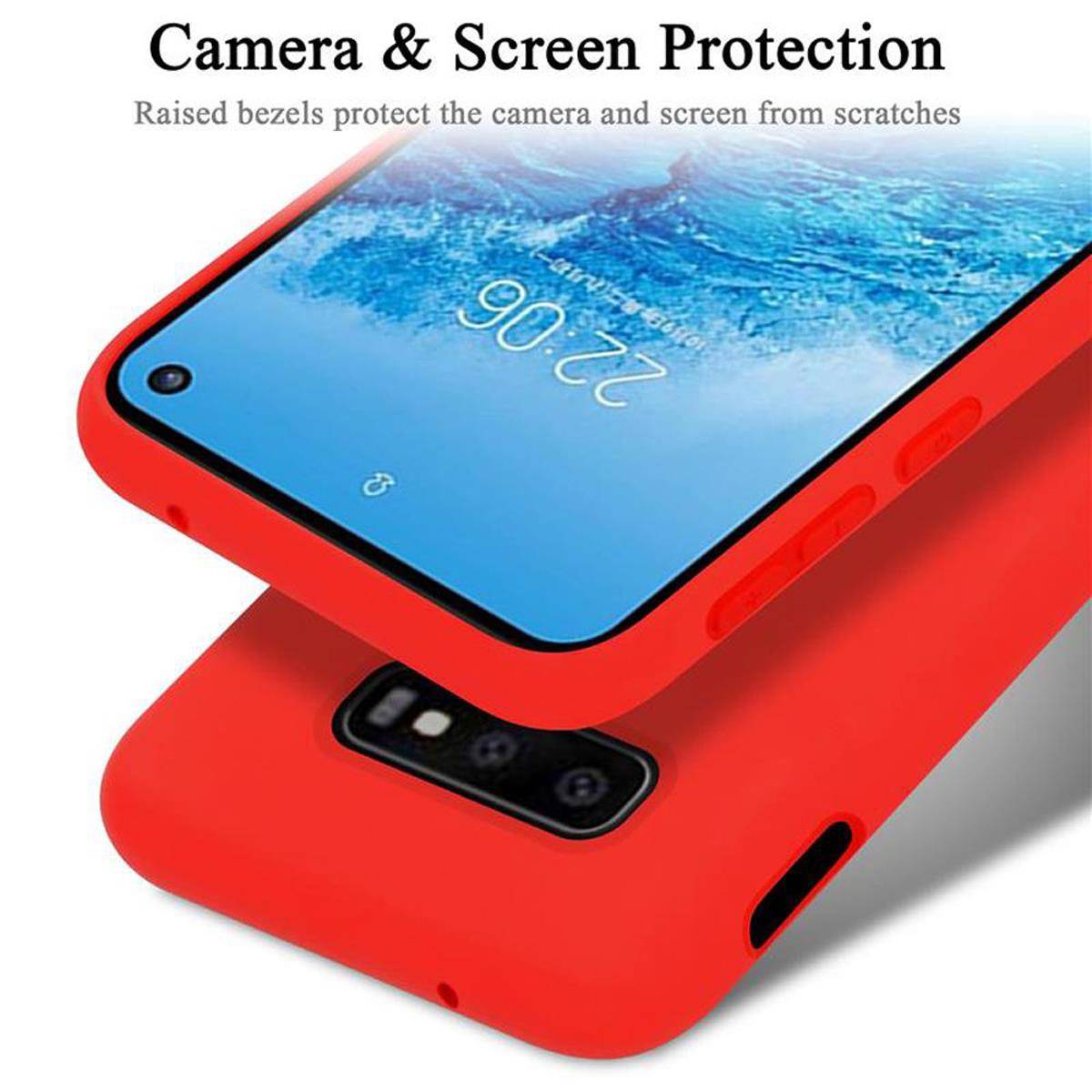 Cadorabo Schutzhülle für Samsung Galaxy S10e Hülle in Rot Handyhülle Case Cover TPU Etui