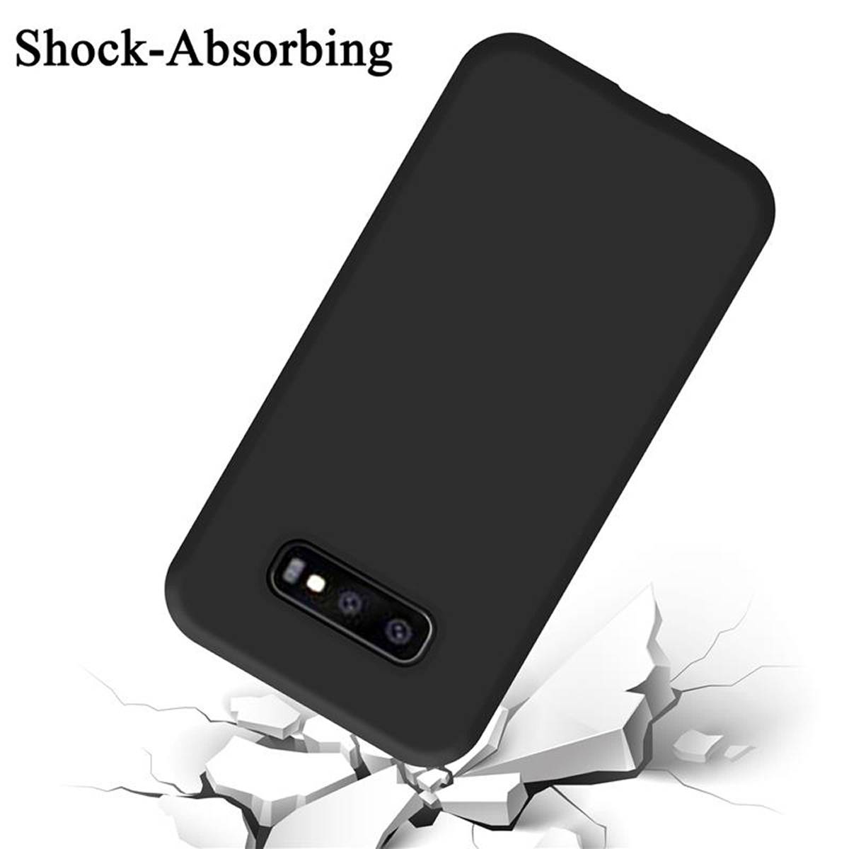 Cadorabo Schutzhülle für Samsung Galaxy S10e Hülle in Schwarz Handyhülle Case Cover TPU Etui
