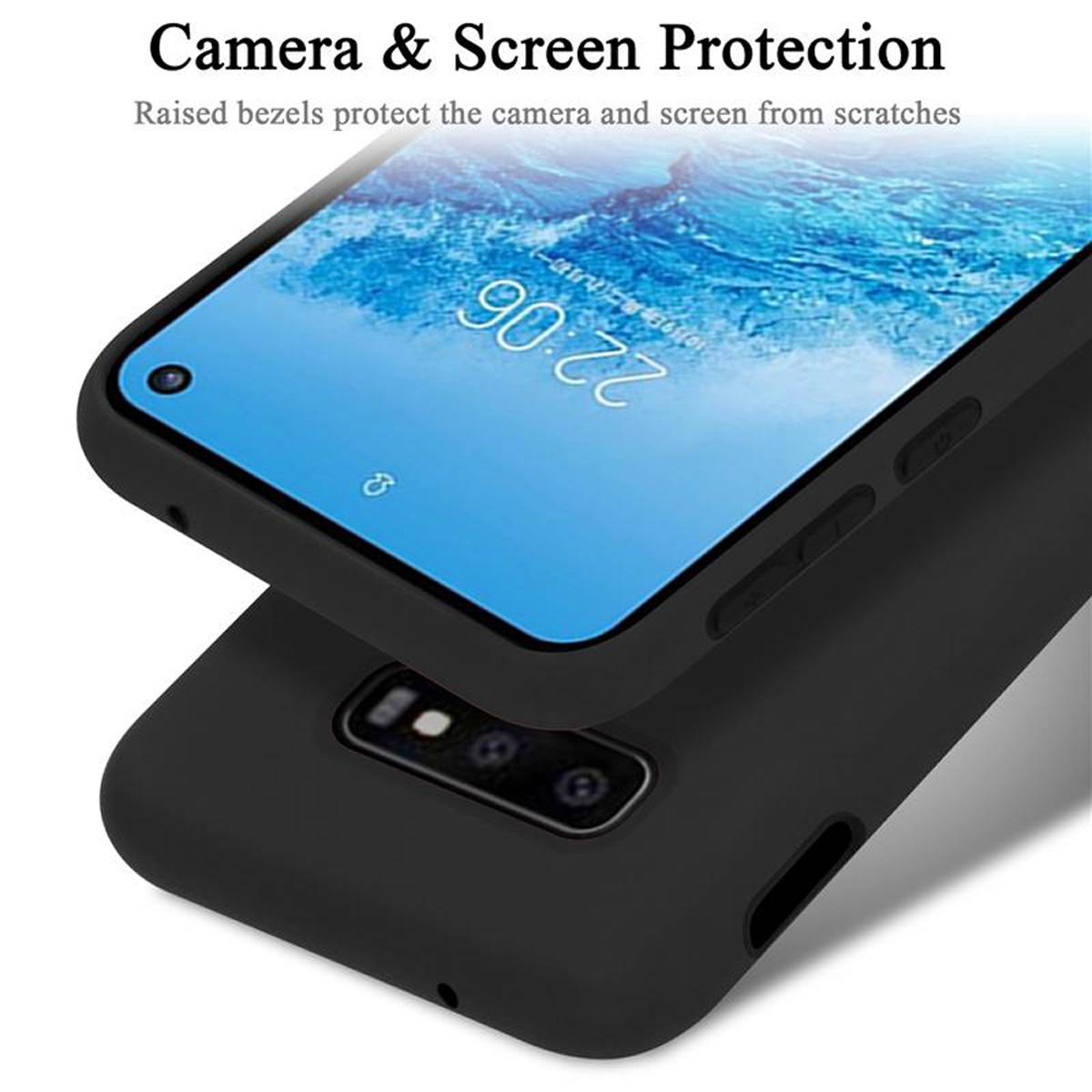 Cadorabo Schutzhülle für Samsung Galaxy S10e Hülle in Schwarz Handyhülle Case Cover TPU Etui