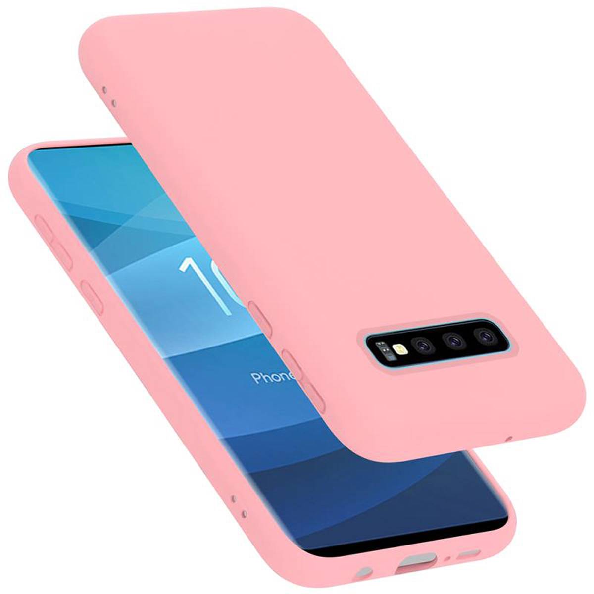Cadorabo Schutzhülle für Samsung Galaxy S10 PLUS Hülle in Rosa Handyhülle Case Cover TPU Etui