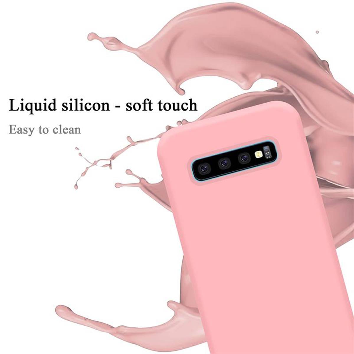Cadorabo Schutzhülle für Samsung Galaxy S10 PLUS Hülle in Rosa Handyhülle Case Cover TPU Etui