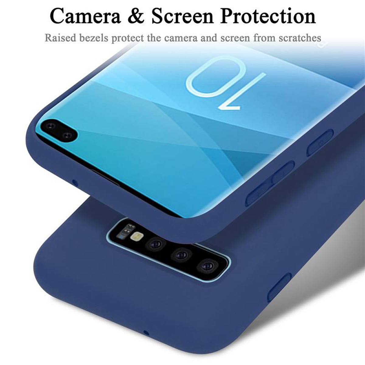 Cadorabo Schutzhülle für Samsung Galaxy S10 PLUS Hülle in Blau Handyhülle Case Cover TPU Etui