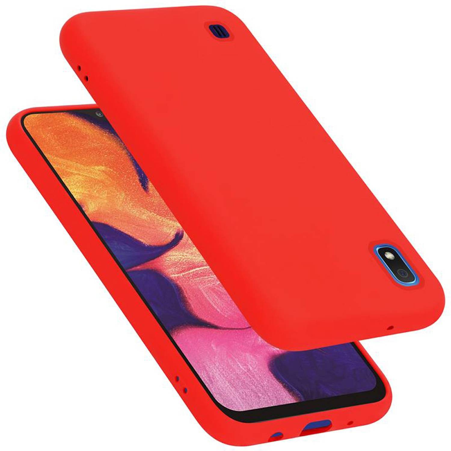 Cadorabo Schutzhülle für Samsung Galaxy A10 / M10 Hülle in Rot Handyhülle Case Cover TPU Etui
