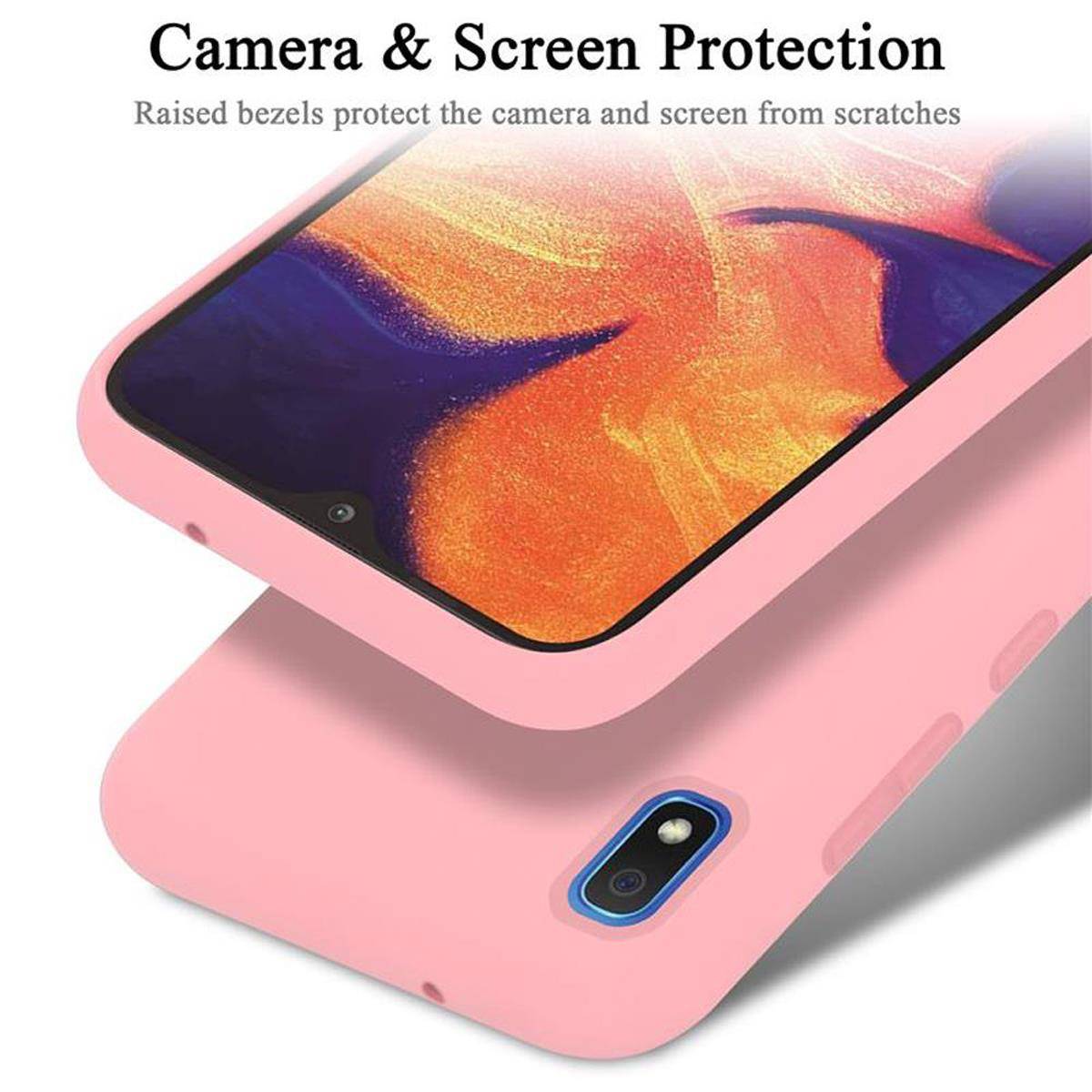 Cadorabo Schutzhülle für Samsung Galaxy A10 / M10 Hülle in Rosa Handyhülle Case Cover TPU Etui