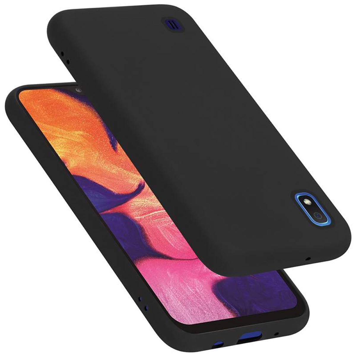 Cadorabo Schutzhülle für Samsung Galaxy A10 / M10 Hülle in Schwarz Handyhülle Case Cover TPU Etui