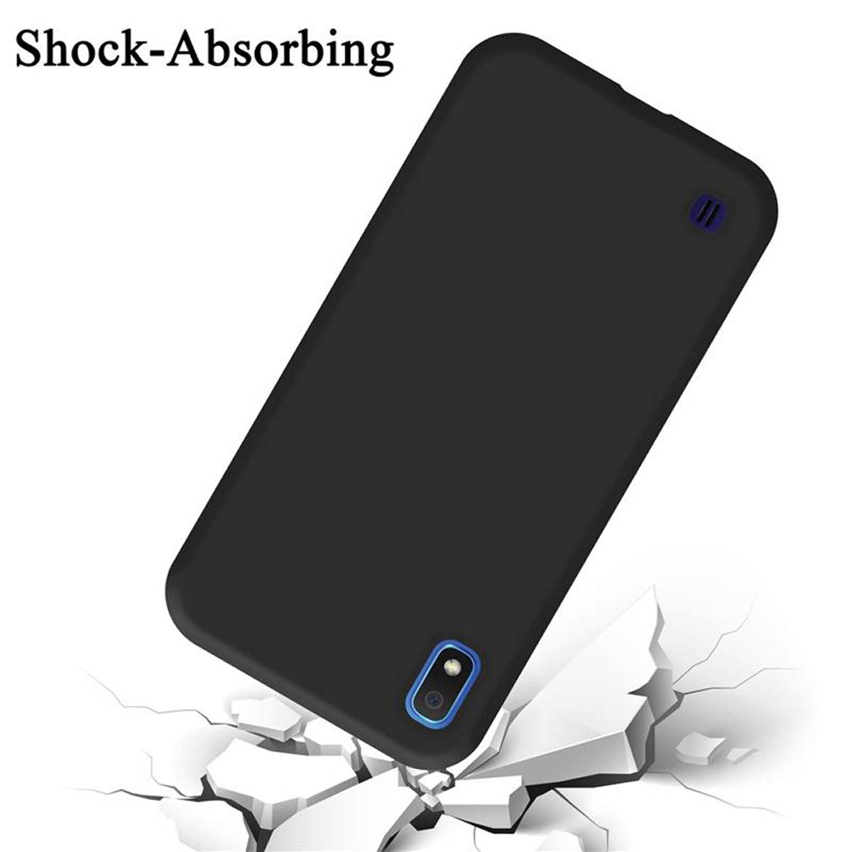 Cadorabo Schutzhülle für Samsung Galaxy A10 / M10 Hülle in Schwarz Handyhülle Case Cover TPU Etui