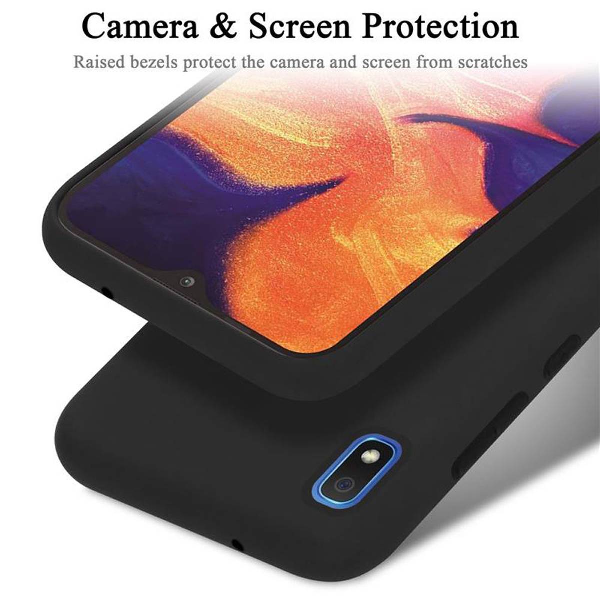Cadorabo Schutzhülle für Samsung Galaxy A10 / M10 Hülle in Schwarz Handyhülle Case Cover TPU Etui