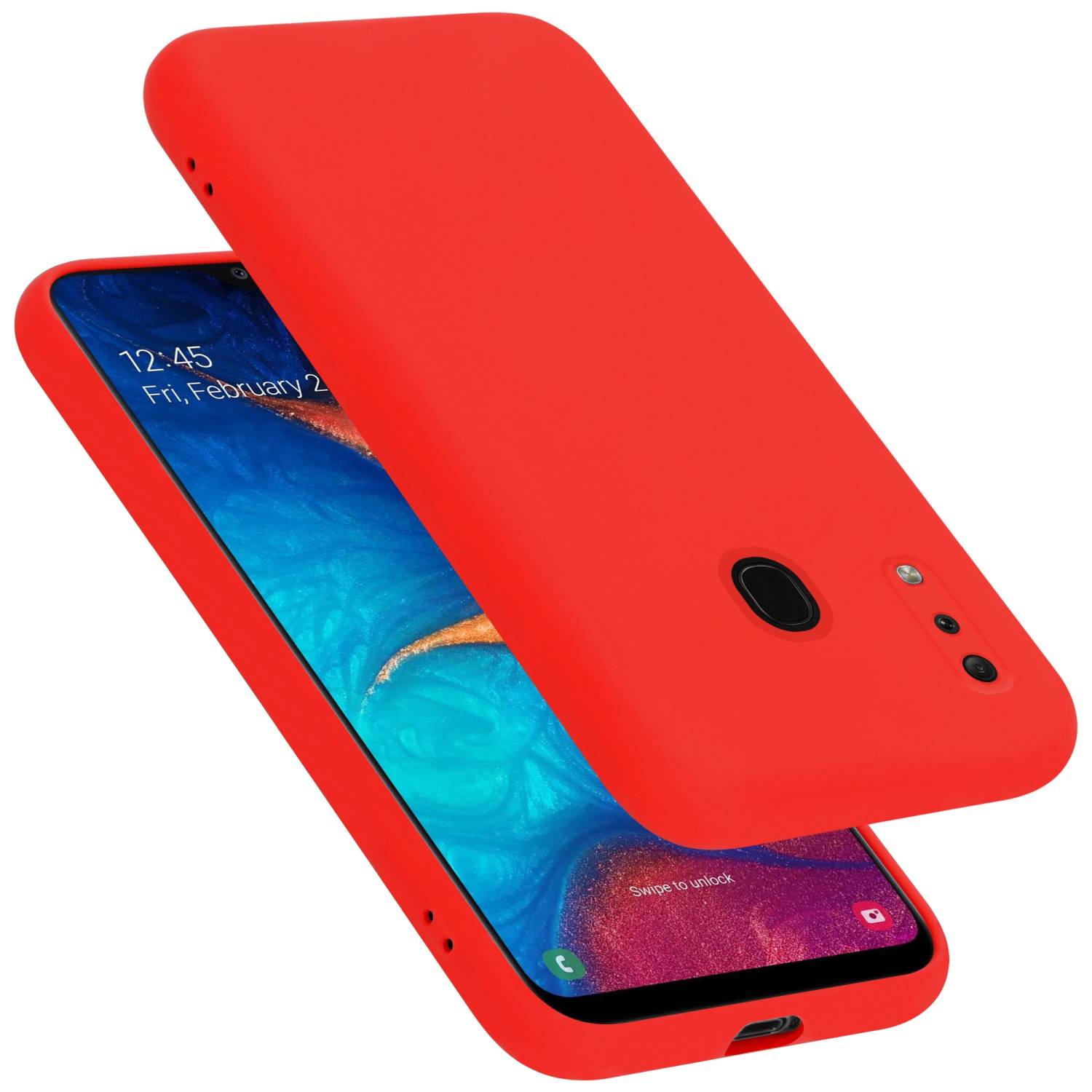 Cadorabo Schutzhülle für Samsung Galaxy A20 / A30 / M10s Hülle in Rot Handyhülle Case Cover TPU Etui