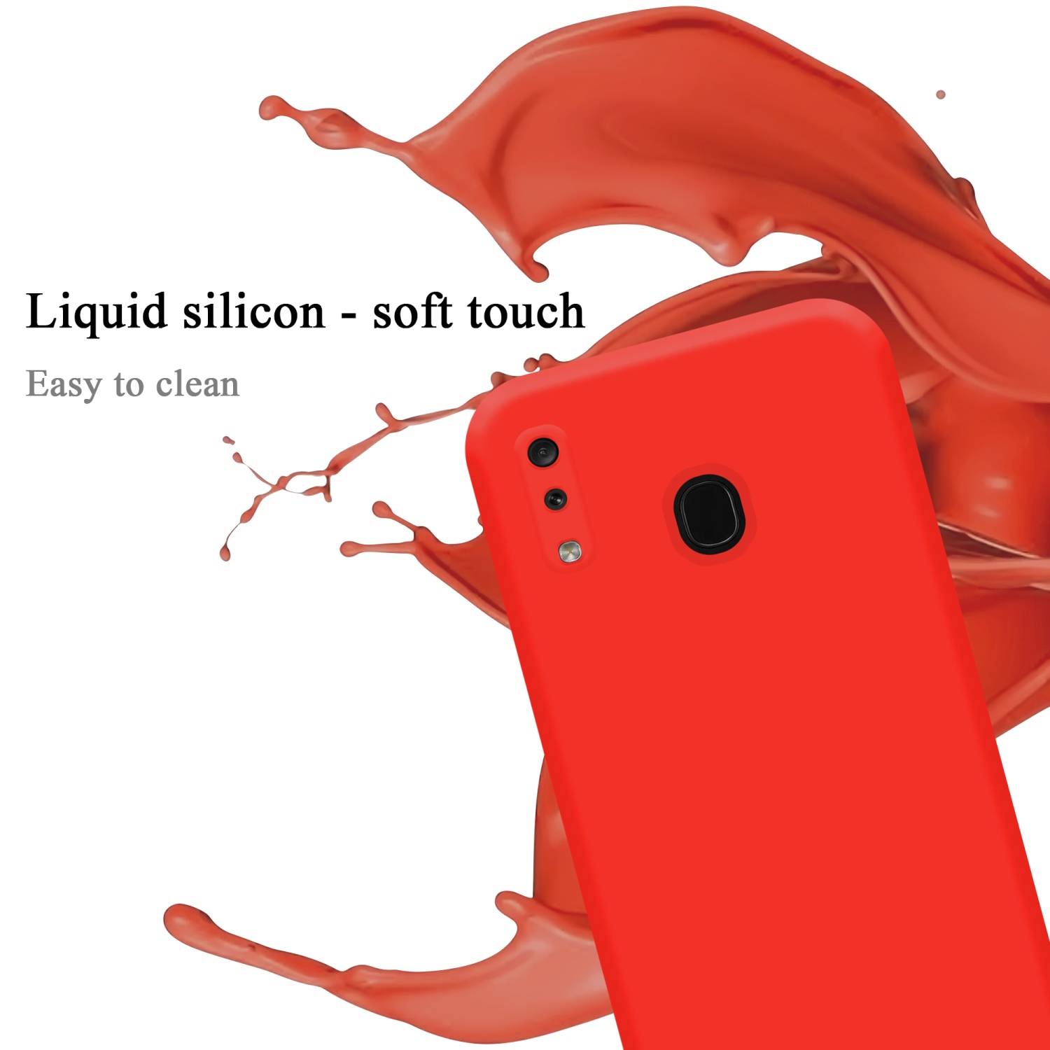 Cadorabo Schutzhülle für Samsung Galaxy A20 / A30 / M10s Hülle in Rot Handyhülle Case Cover TPU Etui