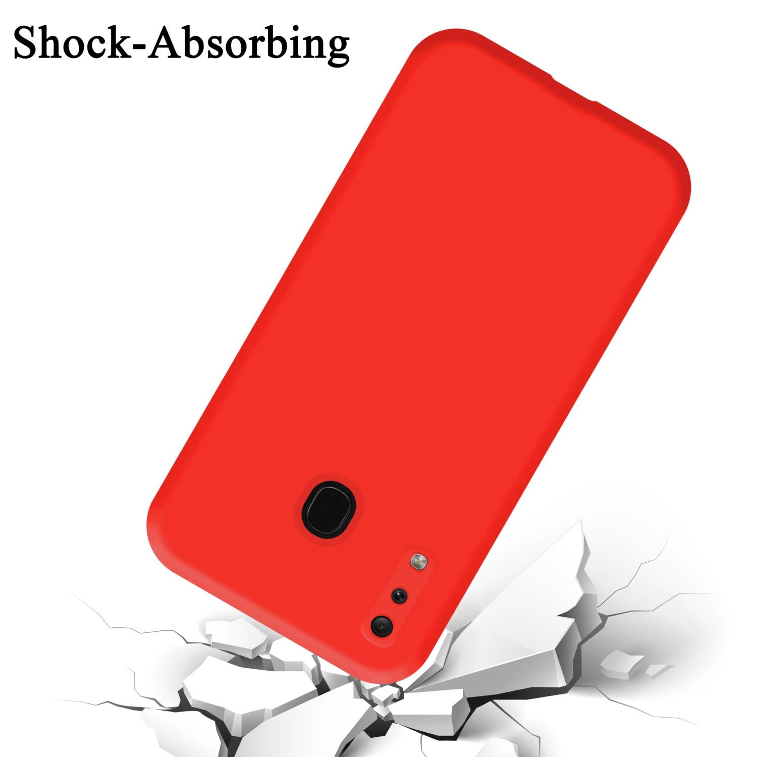Cadorabo Schutzhülle für Samsung Galaxy A20 / A30 / M10s Hülle in Rot Handyhülle Case Cover TPU Etui