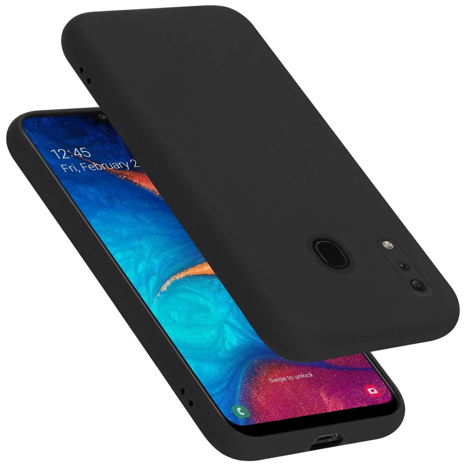 Cadorabo Schutzhülle für Samsung Galaxy A20 / A30 / M10s Hülle in Schwarz Handyhülle Case Cover TPU Etui