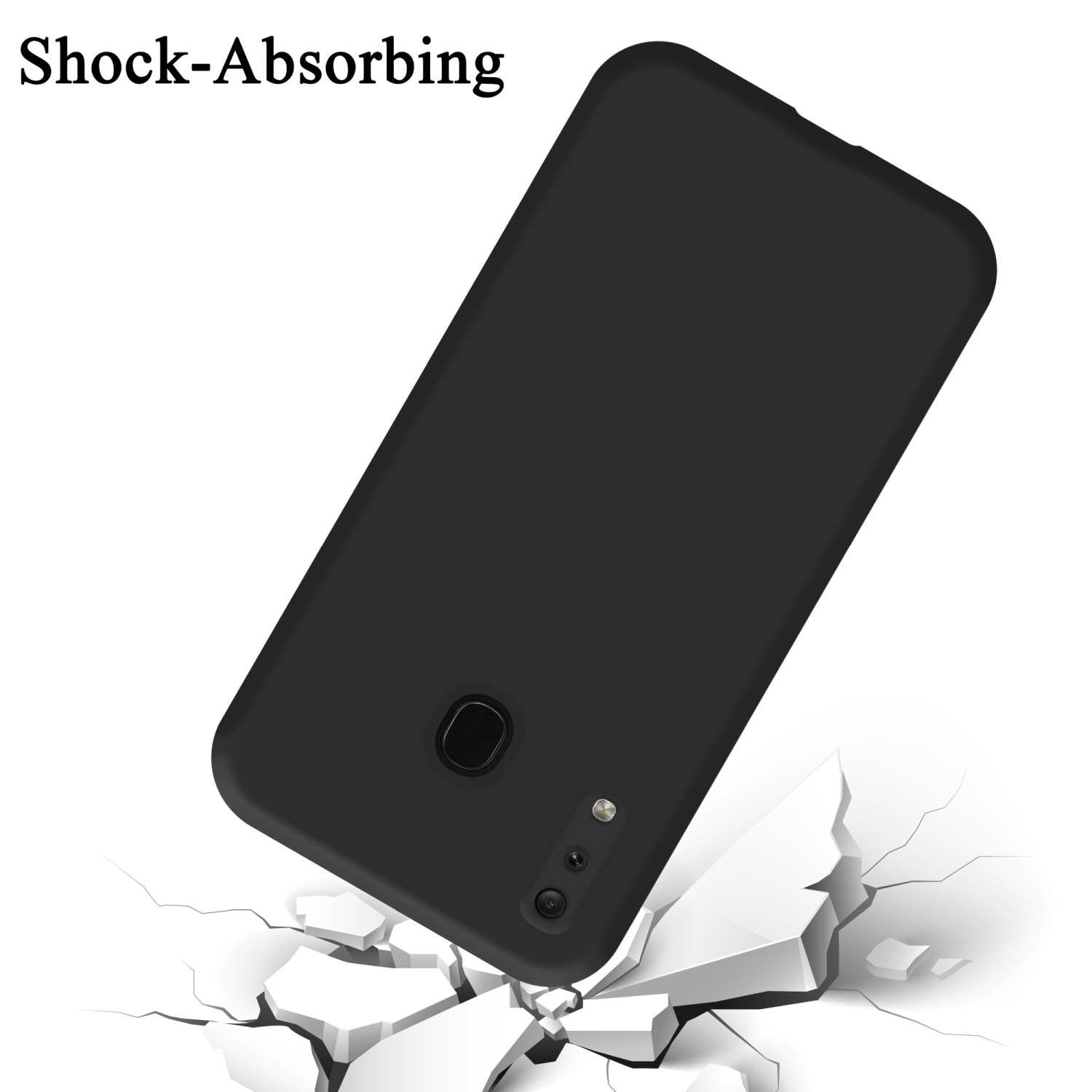 Cadorabo Schutzhülle für Samsung Galaxy A20 / A30 / M10s Hülle in Schwarz Handyhülle Case Cover TPU Etui