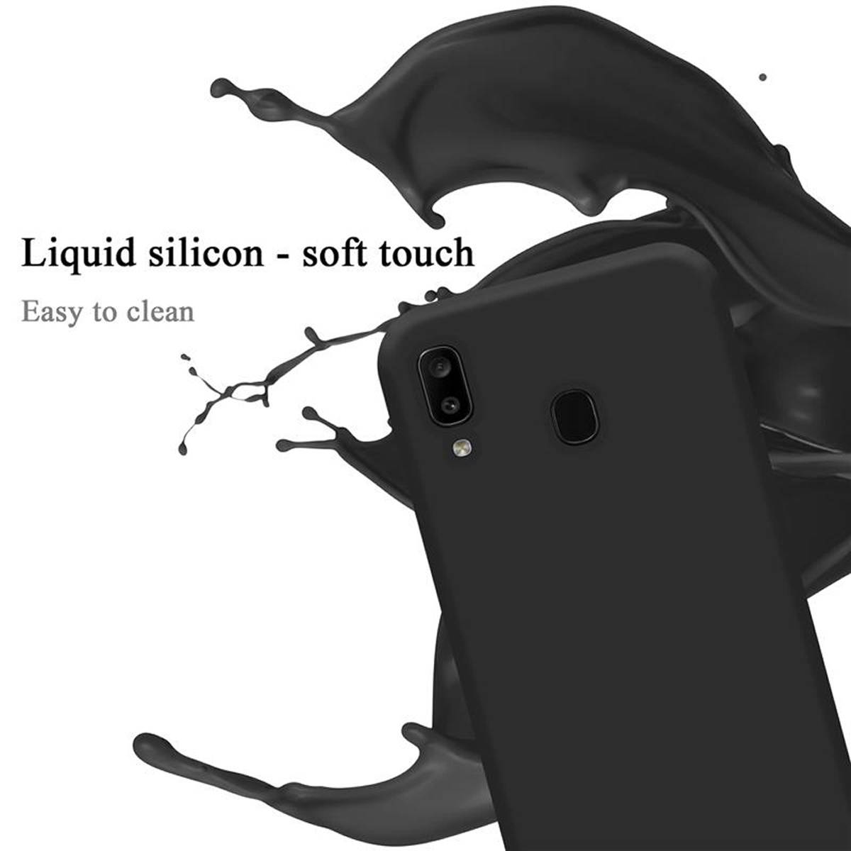 Cadorabo Schutzhülle für Samsung Galaxy A20 / A30 / M10s Hülle in Schwarz Handyhülle Case Cover TPU Etui