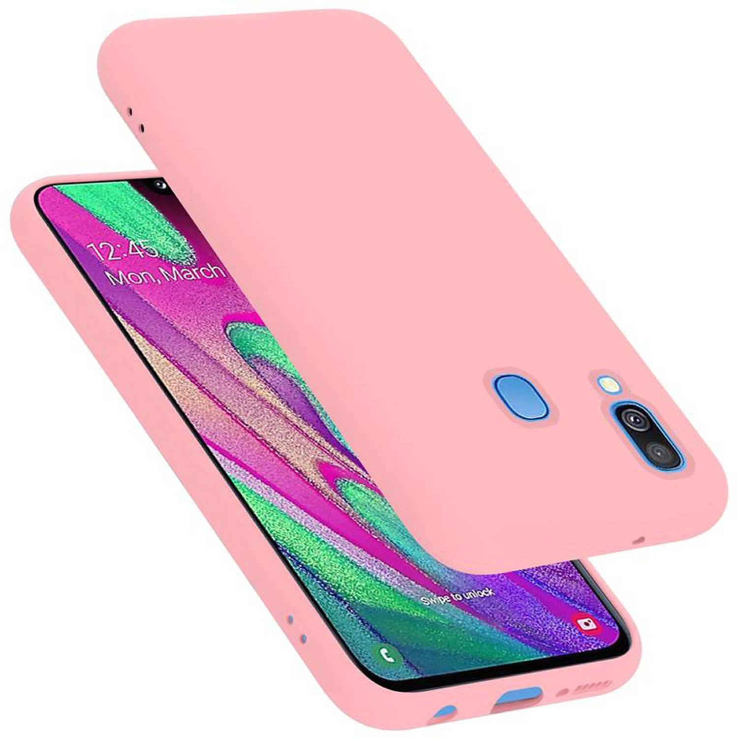 Cadorabo Schutzhülle für Samsung Galaxy A40 Hülle in Rosa Handyhülle Case Cover TPU Etui