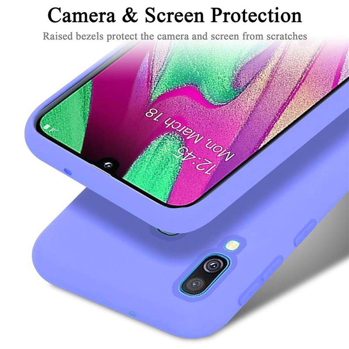 Cadorabo Schutzhülle für Samsung Galaxy A40 Hülle in Lila Handyhülle Case Cover TPU Etui