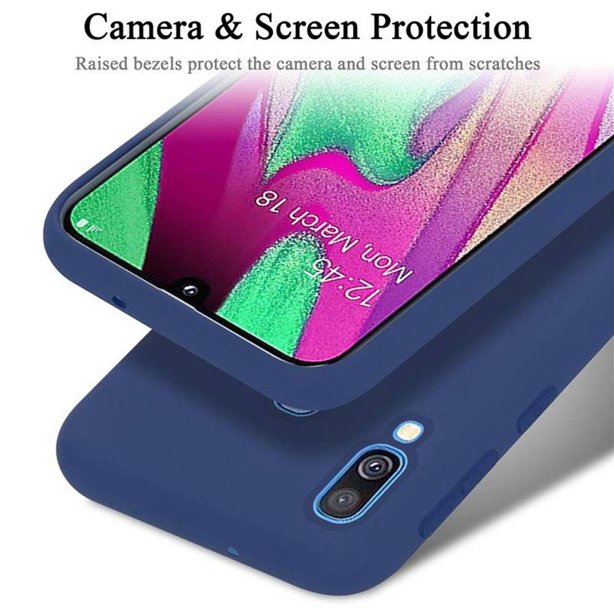 Cadorabo Schutzhülle für Samsung Galaxy A40 Hülle in Blau Handyhülle Case Cover TPU Etui