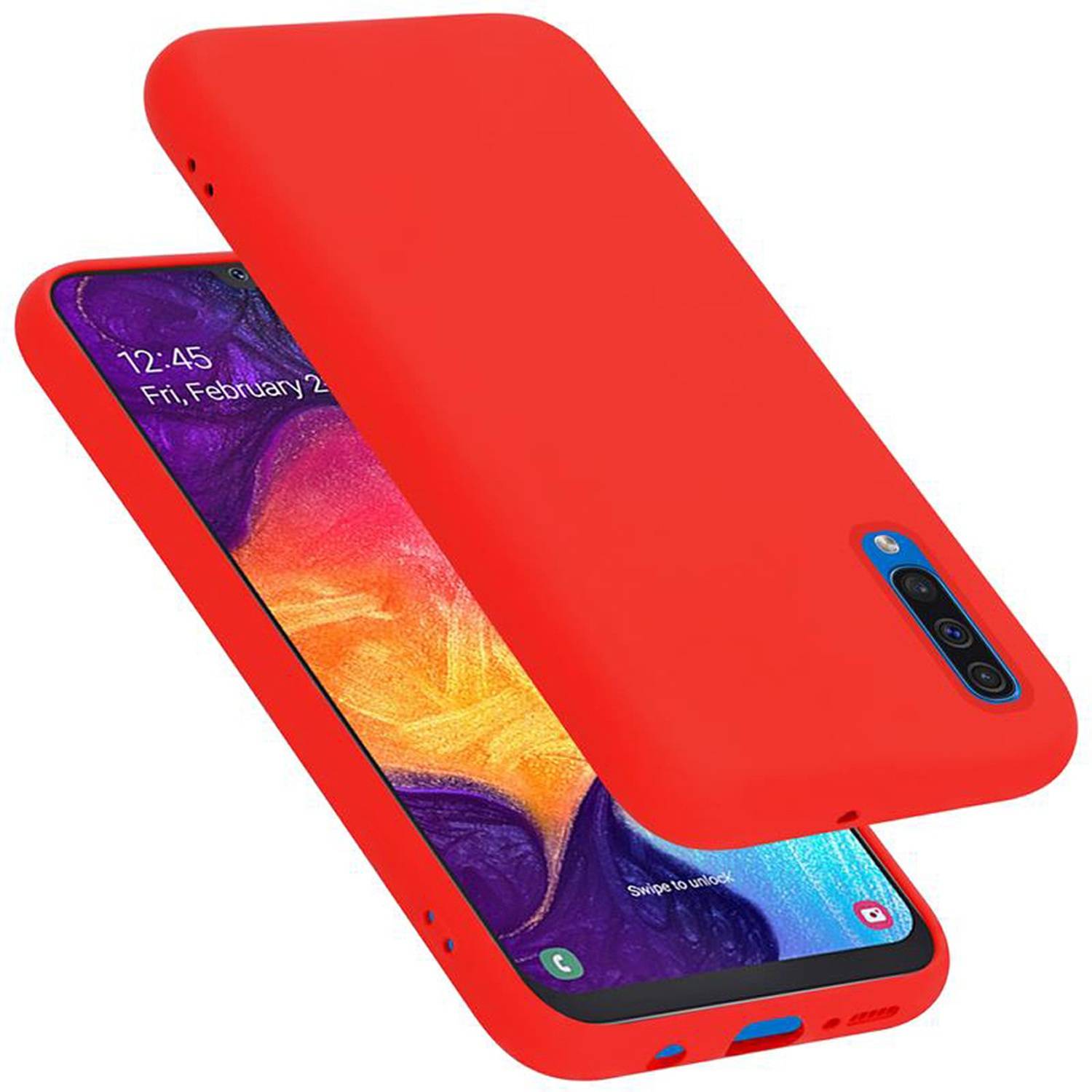 Cadorabo Schutzhülle für Samsung Galaxy A50 4G / A50s / A30s Hülle in Rot Handyhülle Case Cover TPU Etui