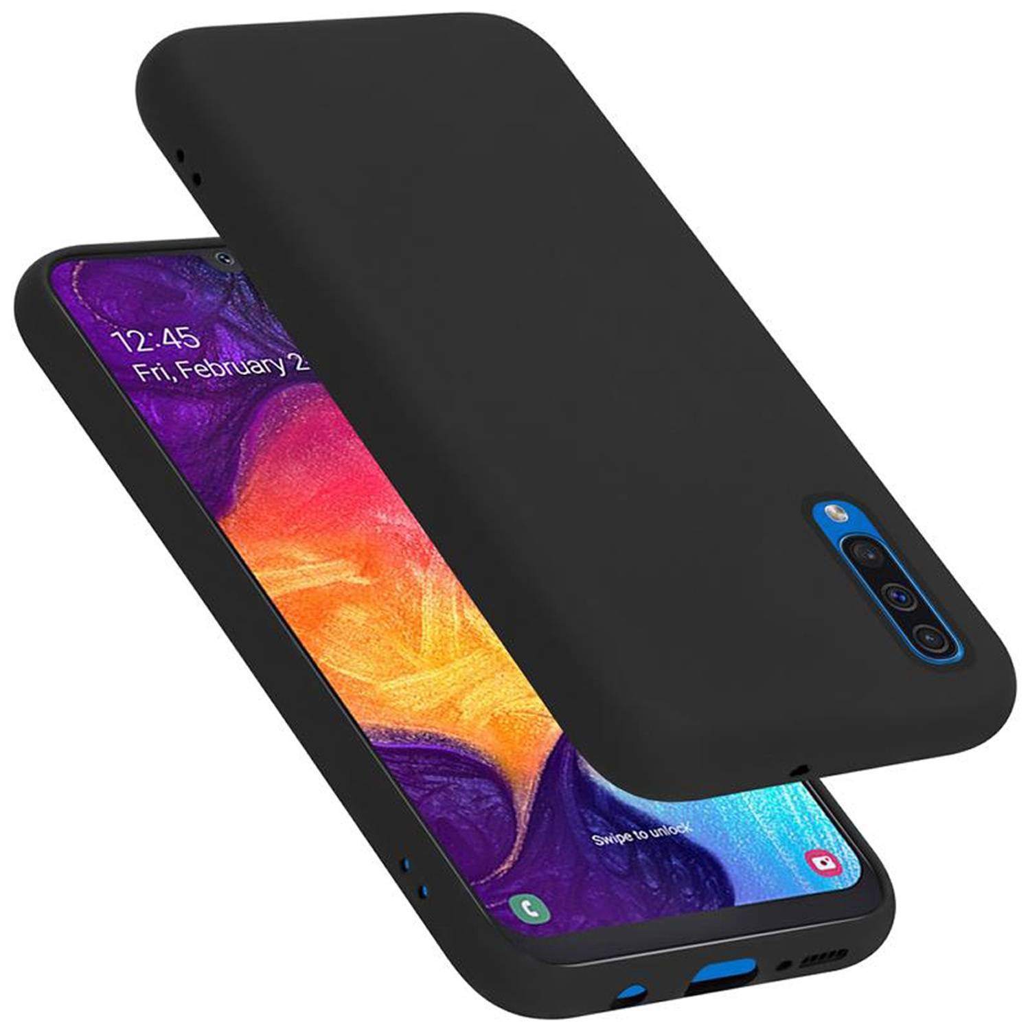 Cadorabo Schutzhülle für Samsung Galaxy A50 4G / A50s / A30s Hülle in Schwarz Handyhülle Case Cover TPU Etui