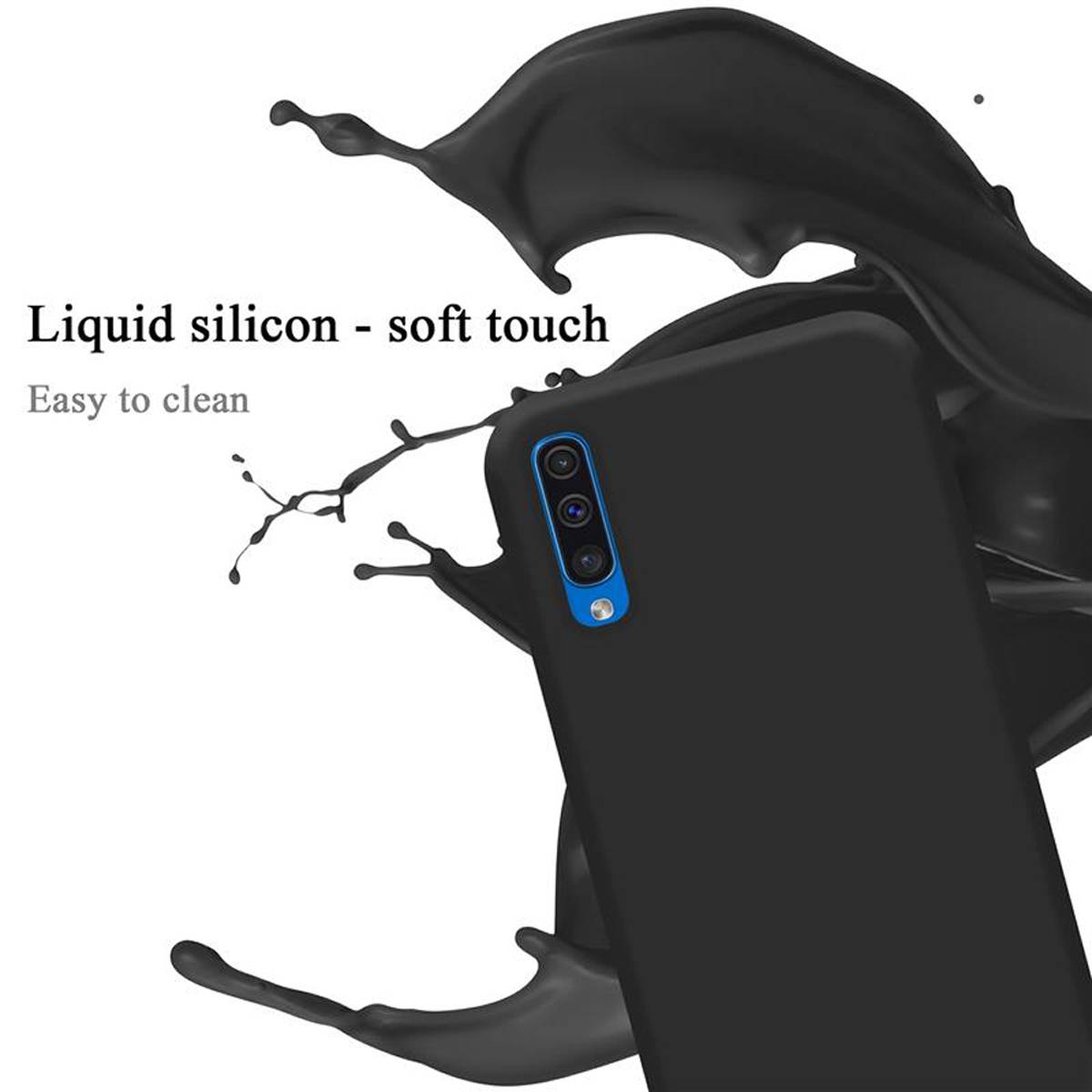 Cadorabo Schutzhülle für Samsung Galaxy A50 4G / A50s / A30s Hülle in Schwarz Handyhülle Case Cover TPU Etui