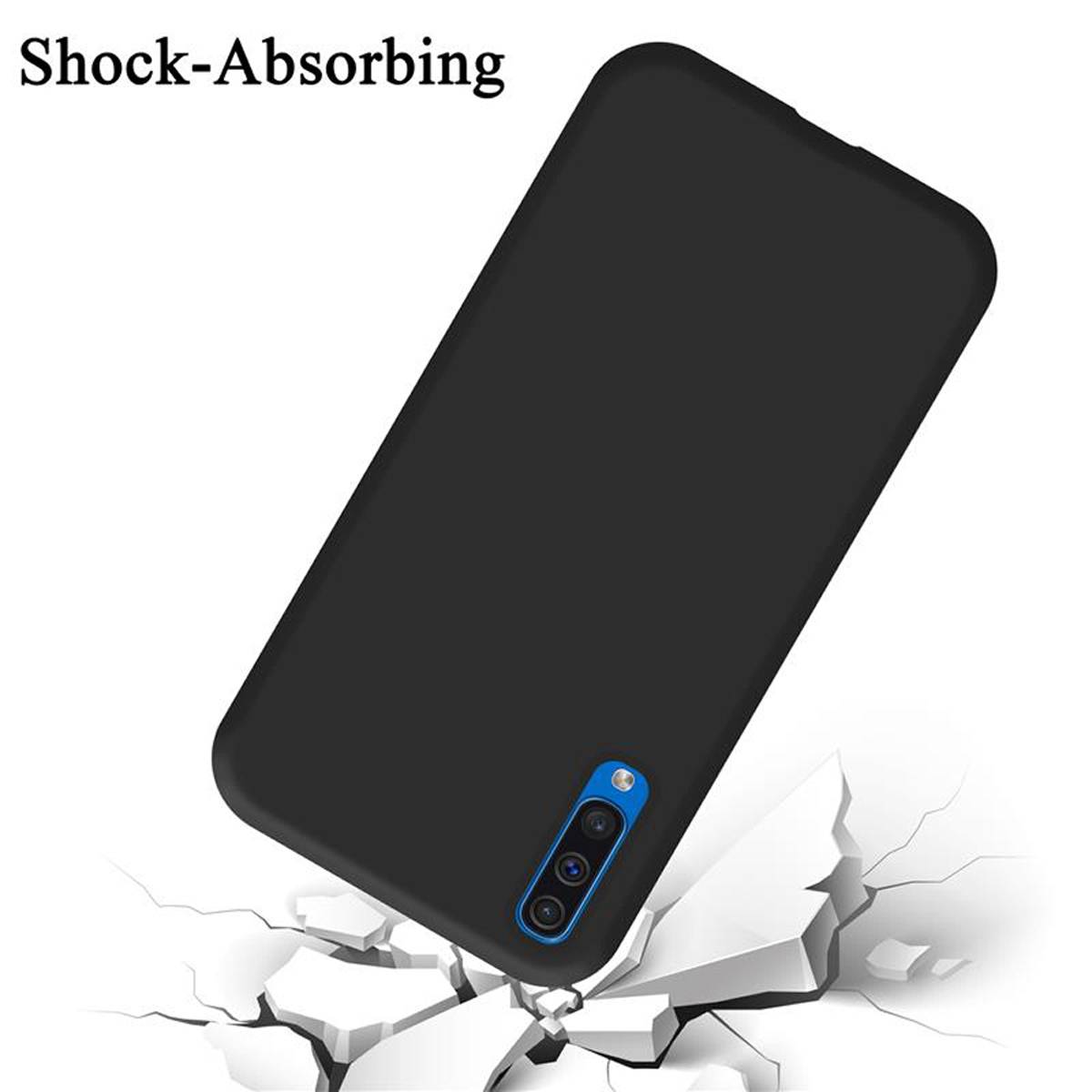 Cadorabo Schutzhülle für Samsung Galaxy A50 4G / A50s / A30s Hülle in Schwarz Handyhülle Case Cover TPU Etui