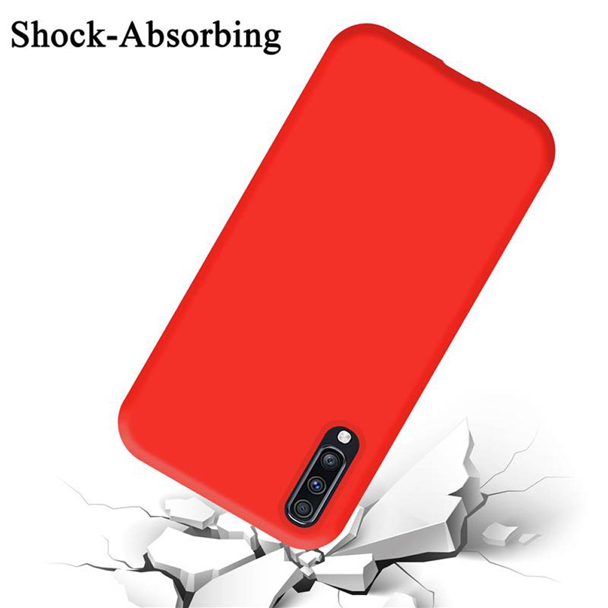 Cadorabo Schutzhülle für Samsung Galaxy A70 / A70s Hülle in Rot Handyhülle Case Cover TPU Etui