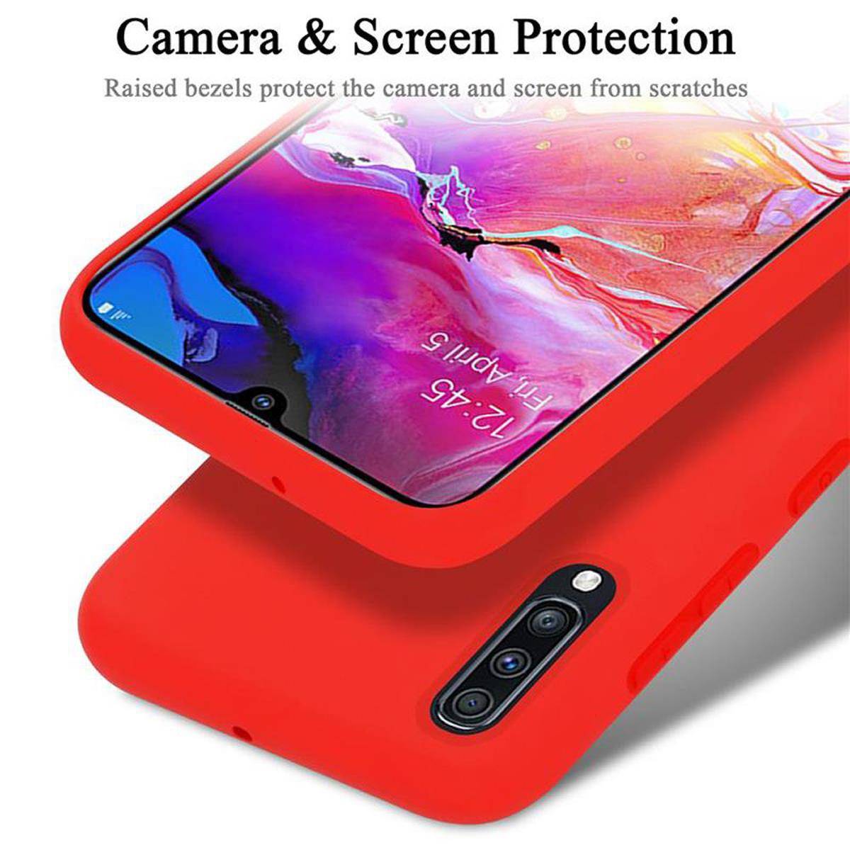 Cadorabo Schutzhülle für Samsung Galaxy A70 / A70s Hülle in Rot Handyhülle Case Cover TPU Etui