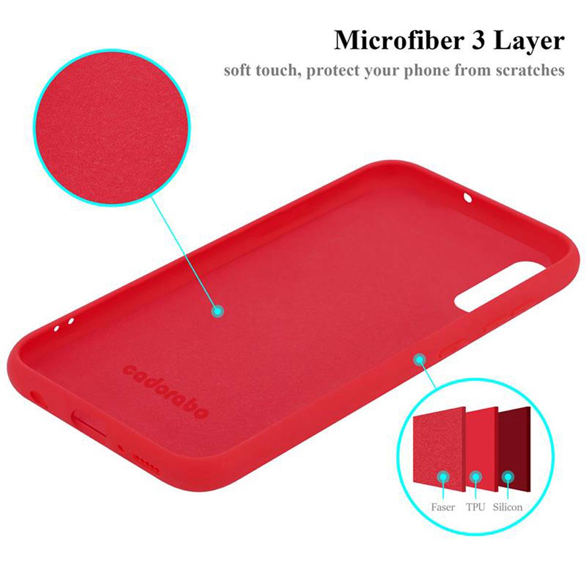 Cadorabo Schutzhülle für Samsung Galaxy A70 / A70s Hülle in Rot Handyhülle Case Cover TPU Etui