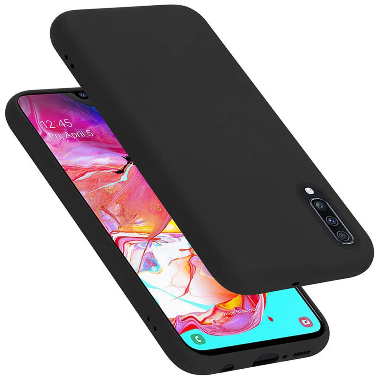 Cadorabo Schutzhülle für Samsung Galaxy A70 / A70s Hülle in Schwarz Handyhülle Case Cover TPU Etui
