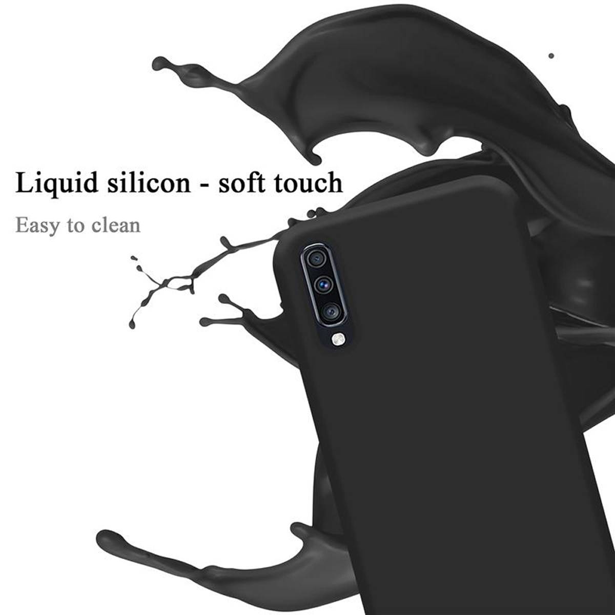 Cadorabo Schutzhülle für Samsung Galaxy A70 / A70s Hülle in Schwarz Handyhülle Case Cover TPU Etui