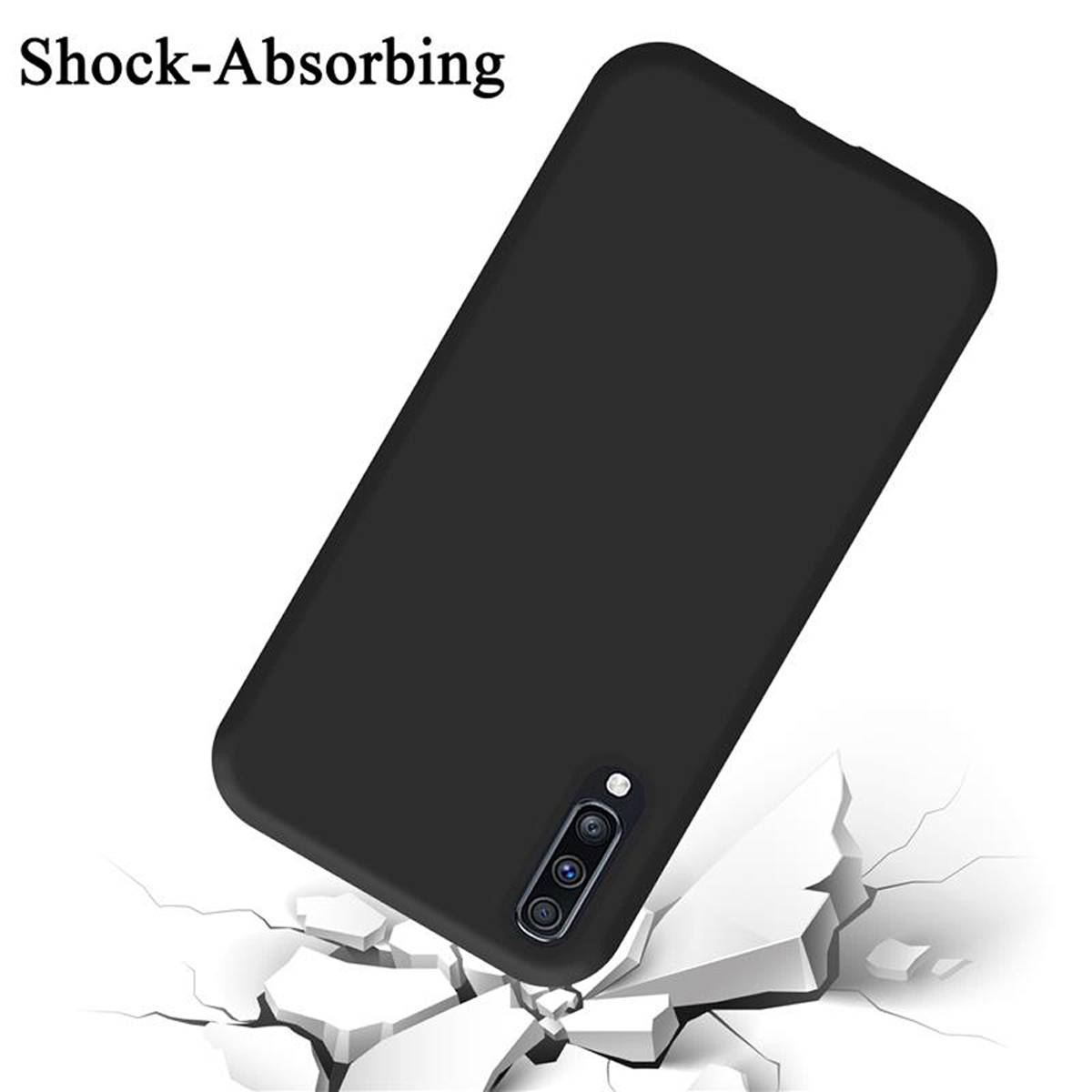 Cadorabo Schutzhülle für Samsung Galaxy A70 / A70s Hülle in Schwarz Handyhülle Case Cover TPU Etui