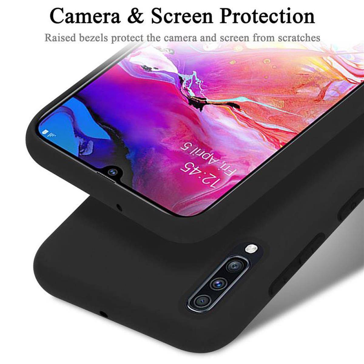 Cadorabo Schutzhülle für Samsung Galaxy A70 / A70s Hülle in Schwarz Handyhülle Case Cover TPU Etui