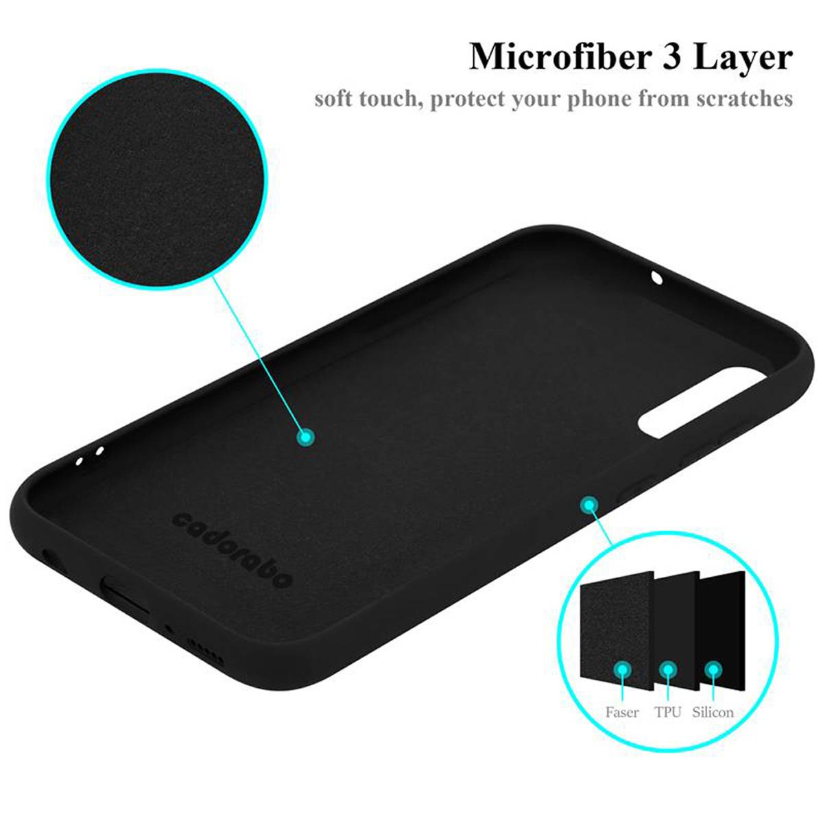 Cadorabo Schutzhülle für Samsung Galaxy A70 / A70s Hülle in Schwarz Handyhülle Case Cover TPU Etui