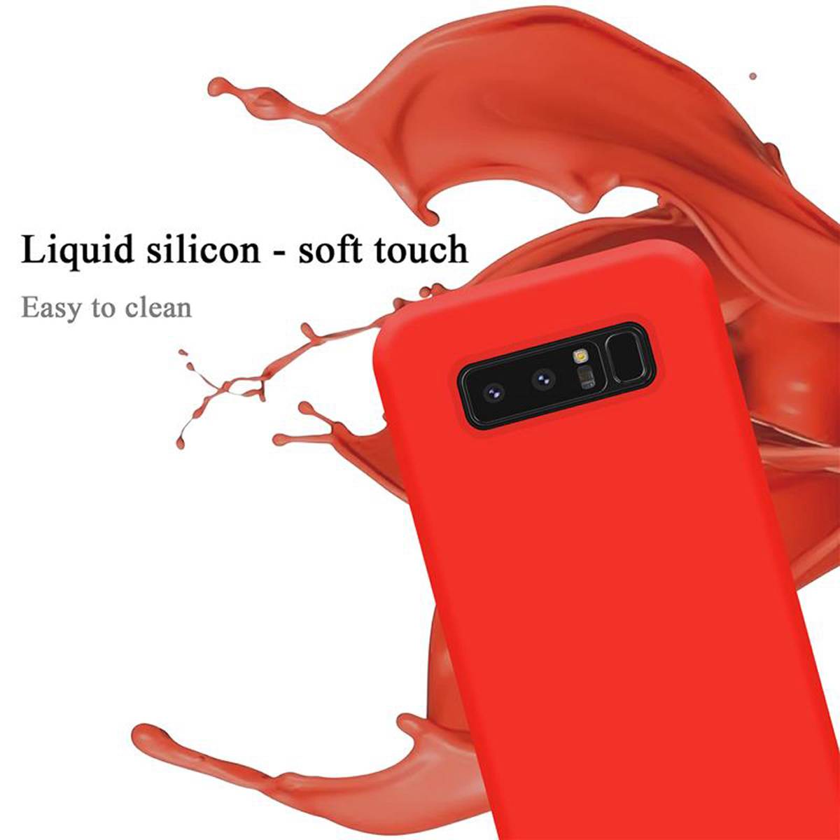 Cadorabo Schutzhülle für Samsung Galaxy NOTE 8 Hülle in Rot Handyhülle Case Cover TPU Etui